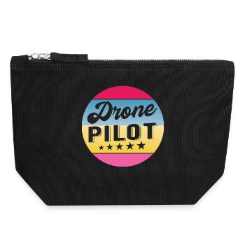 Pilote de drone Insigne de gradient de pilote Drohnenpilot - Pochette zippée en toile 18 x 19 cm - noir - Devant