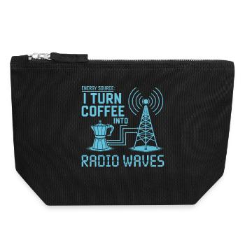 I Turn Coffee Into Radio Waves - Canvas Zip Pouch 18 x 19 cm - black - Front