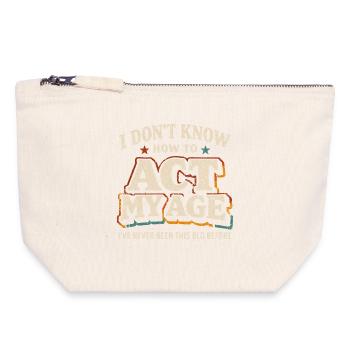 Vintage Retro Age Birthday Humor - Canvas Zip Pouch 18 x 19 cm - nature - Front