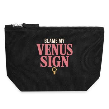 Venus sign Venus astrology - Canvas Zip Pouch 18 x 19 cm - black - Front