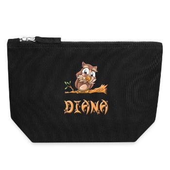 Owl Diana - Canvas Zip Pouch 18 x 19 cm - black - Front