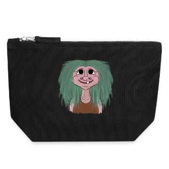Norway troll girl vacation fjord mythology - Canvas Zip Pouch 18 x 19 cm - black - Front