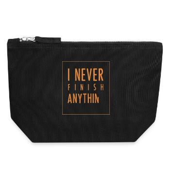 I Never Finish Anything - Canvas Zip Pouch 18 x 19 cm - black - Front