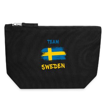 Team Schweden / Stockholm Geschenk Skandinavien - Canvas Reißverschluss-Täschchen (18 x 19 cm) - Schwarz - Vorne