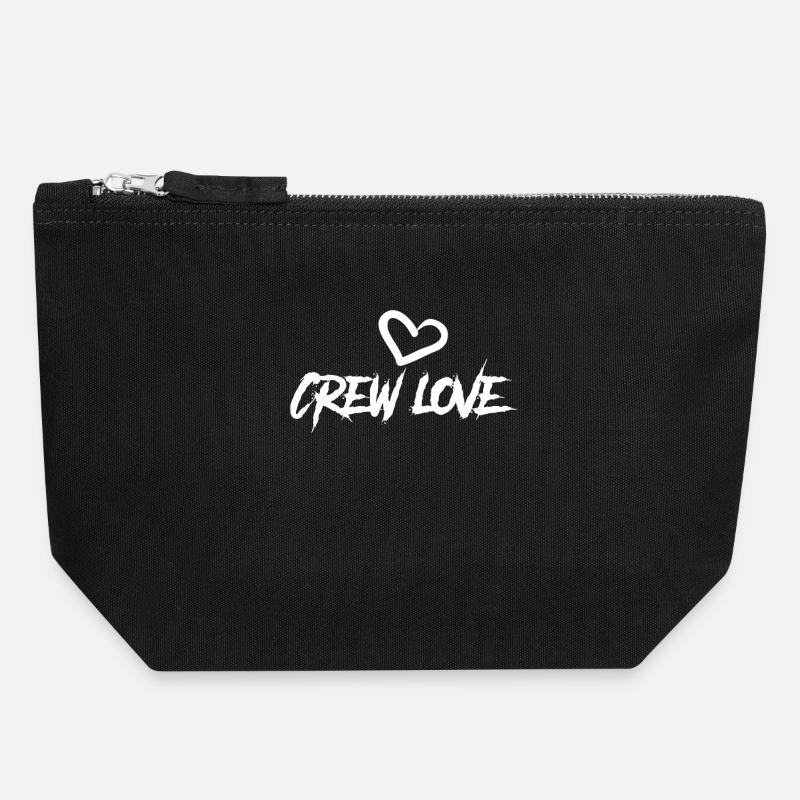 crew love - Canvas Zip Pouch 18 x 19 cm - black