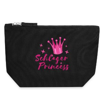 Schlager Prinzessin Volksmusik Schlagerfan Krone - Canvas Reißverschluss-Täschchen (18 x 19 cm) - Schwarz - Vorne