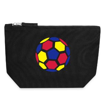 Kolumbien Ball - Canvas Reißverschluss-Täschchen (18 x 19 cm) - Schwarz - Vorne