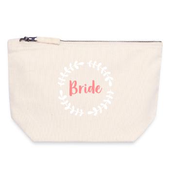 Bride wreath Hen party - Canvas Zip Pouch 18 x 19 cm - nature - Front
