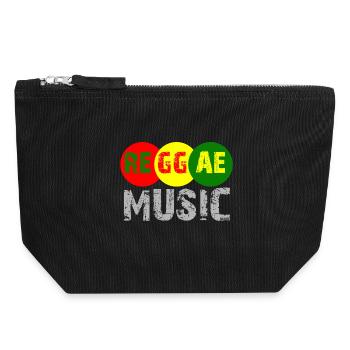 Reggae Musik Farbkreis Logo - Canvas Reißverschluss-Täschchen (18 x 19 cm) - Schwarz - Vorne