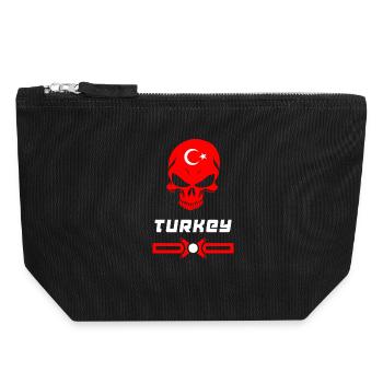 Türkei Totenkopf Design - Canvas Reißverschluss-Täschchen (18 x 19 cm) - Schwarz - Vorne