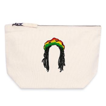 Rasta Frisur Zopf Haare Reggae Jamaika Chillen - Canvas Reißverschluss-Täschchen (18 x 19 cm) - Naturweiß - Vorne