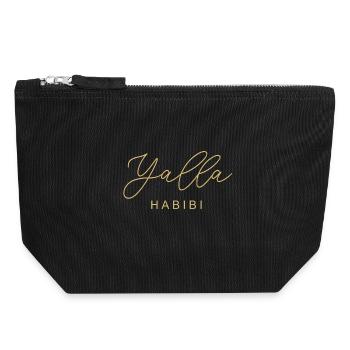 Yalla Habibi Arabisch Muslim Schatz Islam Geschenk - Canvas Reißverschluss-Täschchen (18 x 19 cm) - Schwarz - Vorne
