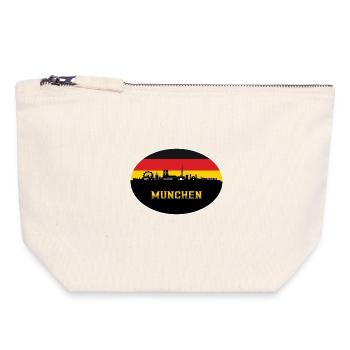 Munich Germany Flag Skyline München Deutsche - Canvas Zip Pouch 18 x 19 cm - nature - Front