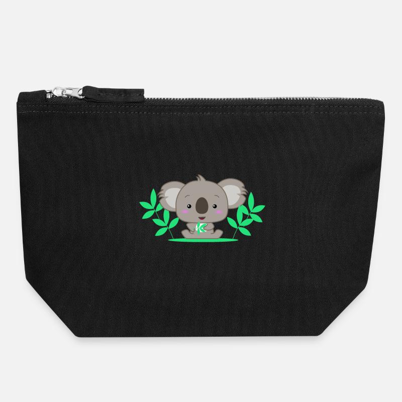 Cute koala baby - Canvas Zip Pouch 18 x 19 cm - black