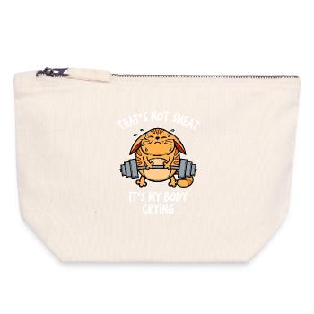 Fitness Training Workout Statement Haltère long - Pochette zippée en toile 18 x 19 cm - blanc naturel - Devant