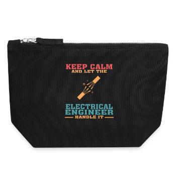 Lustiges Elektrotechnik-Zitat für Elektrotechnik - Canvas Reißverschluss-Täschchen (18 x 19 cm) - Schwarz - Vorne