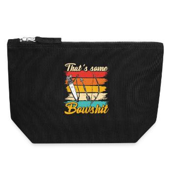 That’S Some Bowshit Funny Archery Quote - Canvas Zip Pouch 18 x 19 cm - black - Front