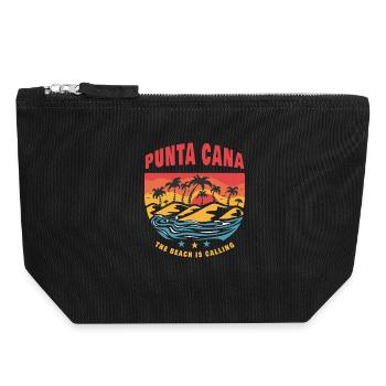 Conception de plage de Punta Cana - Pochette zippée en toile 18 x 19 cm - noir - Devant