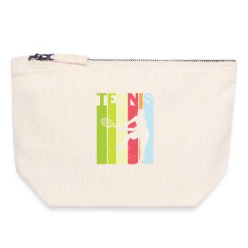 Conception de tennis pour les joueurs de tennis - Pochette zippée en toile 18 x 19 cm - blanc naturel - Devant