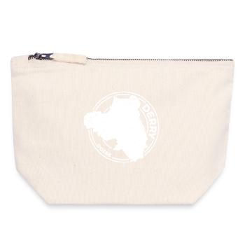 Derry Ireland Map | County Outline Stamp - Canvas Zip Pouch 18 x 19 cm - nature - Front