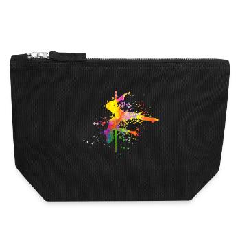Pole Dance Fitness Color Splash Pole Dance - Canvas Zip Pouch 18 x 19 cm - black - Front