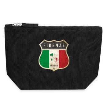 Florence Italie Armoiries Drapeaux Design - Pochette zippée en toile 18 x 19 cm - noir - Devant