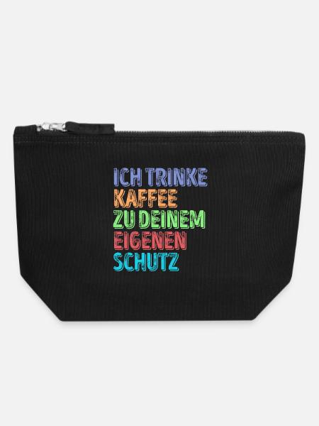 Kaffeeliebhaber Statement Kaffeetrinker Kaffee - Canvas Reißverschluss-Täschchen (18 x 19 cm) - Schwarz