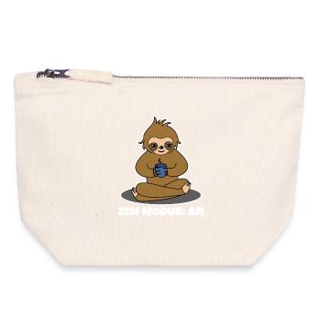 Kaffeetrinker Kaffee Trinken Faultier Kaffeetasse - Canvas Reißverschluss-Täschchen (18 x 19 cm) - Naturweiß - Vorne