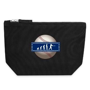 EVOLUTION BASEBALL SPORT USA GESCHENK - Canvas Reißverschluss-Täschchen (18 x 19 cm) - Schwarz - Vorne