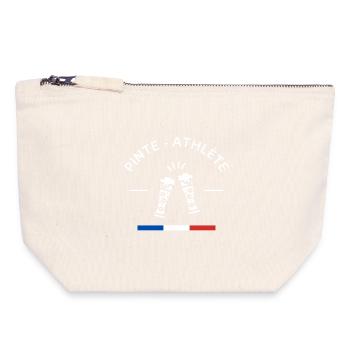 Pinte athlète - Pochette zippée en toile 18 x 19 cm - blanc naturel - Devant