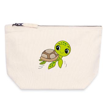 Schildkröte, niedliches Tier, Ozean - Canvas Reißverschluss-Täschchen (18 x 19 cm) - Naturweiß - Vorne