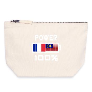 Malaysia und Frankreich machen 100% - Canvas Reißverschluss-Täschchen (18 x 19 cm) - Naturweiß - Vorne