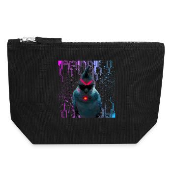 Cyber Cockatiel Neon Bloom - Pochette zippée en toile 18 x 19 cm - noir - Devant