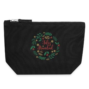 Playera Feliz Navidad Camiseta Frohe Weihnachten - Canvas Reißverschluss-Täschchen (18 x 19 cm) - Schwarz - Vorne