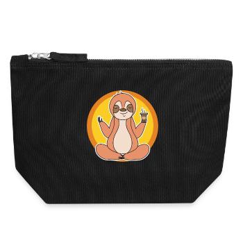 Sloth Late Riser Jungle Mammal Animal - Canvas Zip Pouch 18 x 19 cm - black - Front