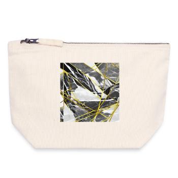 Marble Black Gold Geometric texture - Canvas Zip Pouch 18 x 19 cm - nature - Front