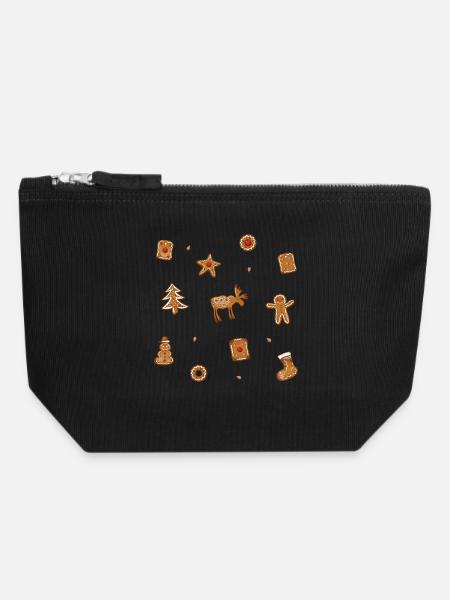 Lebkuchen Plätzchen Spekulatius - Canvas Reißverschluss-Täschchen (18 x 19 cm) - Schwarz