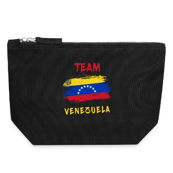 Team Venezuela - Canvas Reißverschluss-Täschchen (18 x 19 cm) - Schwarz - Vorne