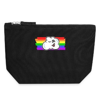 Arc-en-ciel Droits des homosexuels LGBT transgenres - Pochette zippée en toile 18 x 19 cm - noir - Devant