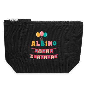 T-shirt joyeux anniversaire albinos - Pochette zippée en toile 18 x 19 cm - noir - Devant