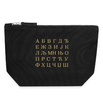 SERBIA Serbian alphabet Serbian Cyrillic - Canvas Zip Pouch 18 x 19 cm - black - Front