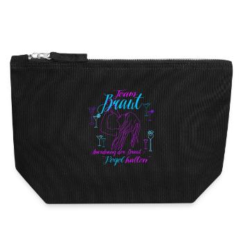 Team Braut JGA Line Art lustiger Spruch - Canvas Reißverschluss-Täschchen (18 x 19 cm) - Schwarz - Vorne