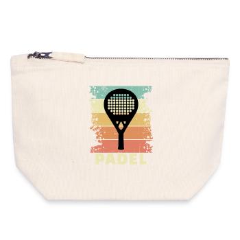 Tennis Sportart Padel Spruch Padelspiel Schläger - Canvas Reißverschluss-Täschchen (18 x 19 cm) - Naturweiß - Vorne