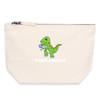 Padel-Tennis Spieler Cooler Spruch Dinosaurier - Canvas Reißverschluss-Täschchen (18 x 19 cm) - Naturweiß - Vorne