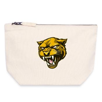 Panther Head Gold - Pochette zippée en toile 18 x 19 cm - blanc naturel - Devant