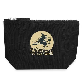 Witch Way to the Wine - Canvas Zip Pouch 18 x 19 cm - black - Front