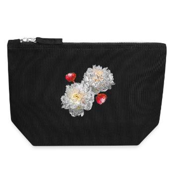 Pfingstrosen, Blumenmotive, gartenliebhaber - Canvas Reißverschluss-Täschchen (18 x 19 cm) - Schwarz - Vorne