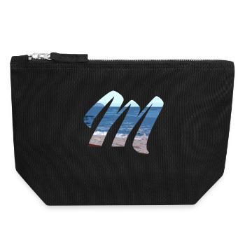 Sea Waves Art Design - Canvas Zip Pouch 18 x 19 cm - black - Front