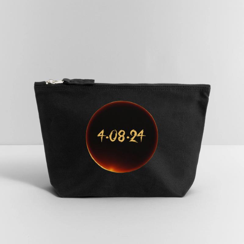 Solar Eclipse 2024 Canvas Zip Pouch 18 x 19 cm