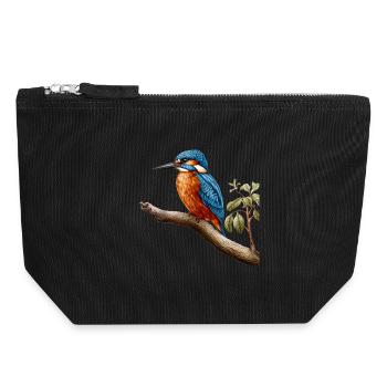 Eisvogel Und Kingfisher Design Für Vogelfreunde - Canvas Reißverschluss-Täschchen (18 x 19 cm) - Schwarz - Vorne